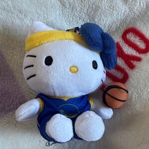 Hello Kitty Plush Toy in Blue, Yellow and Orange Basketball Outfit